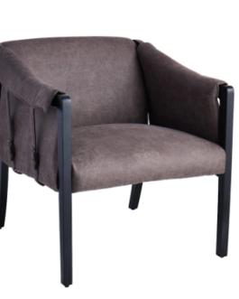 Axl Grey Faux Leather Armchair